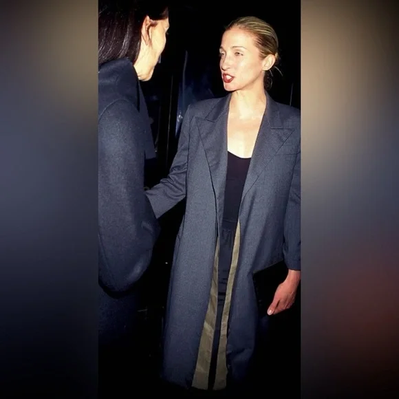 Vintage 90s Yohji Yamamoto Grey pinstriped Blazer Coat ASO Carolyn Bessette CBK - Picture 5 of 12